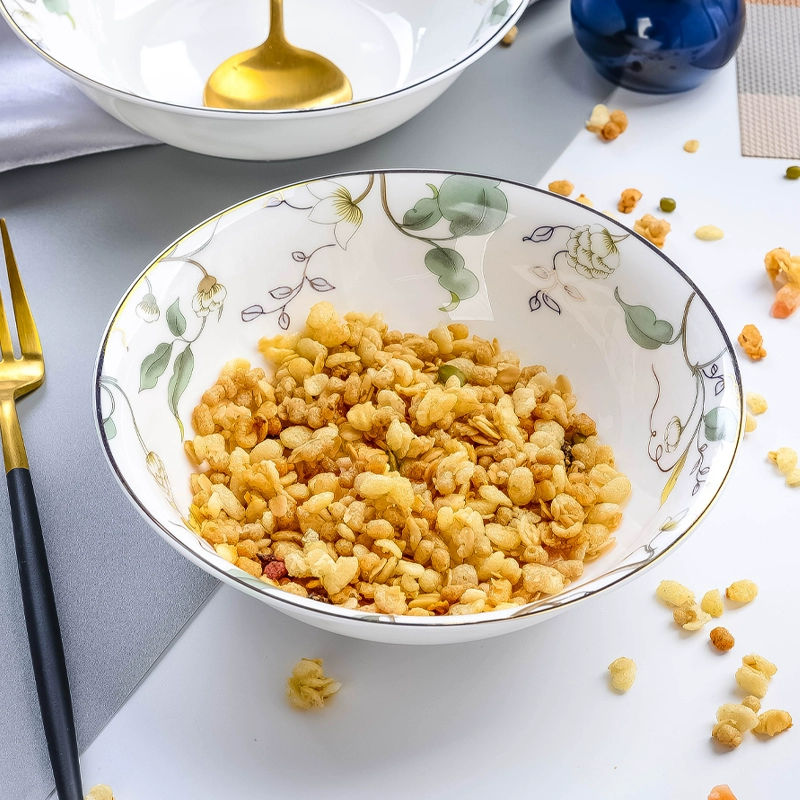 Большая миска для лапши, костяной фарфор, большая миска для супа, бытовая миска для лапши, холодная лапша, рамен, миска для лапши быстрого приготовления, керамическая посуда Таншань, большая миска