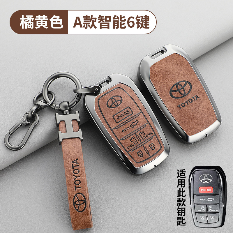 토요타 A타입 6버튼 오렌지색 + H 가죽 스트랩 + 말굽 버클