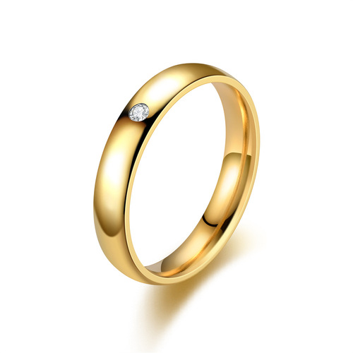 4MM diamond-encrusted spherical smooth surface engravable ring. Simple design couple ring. Manufacturer of large wholesale quantity and preferential treatment.