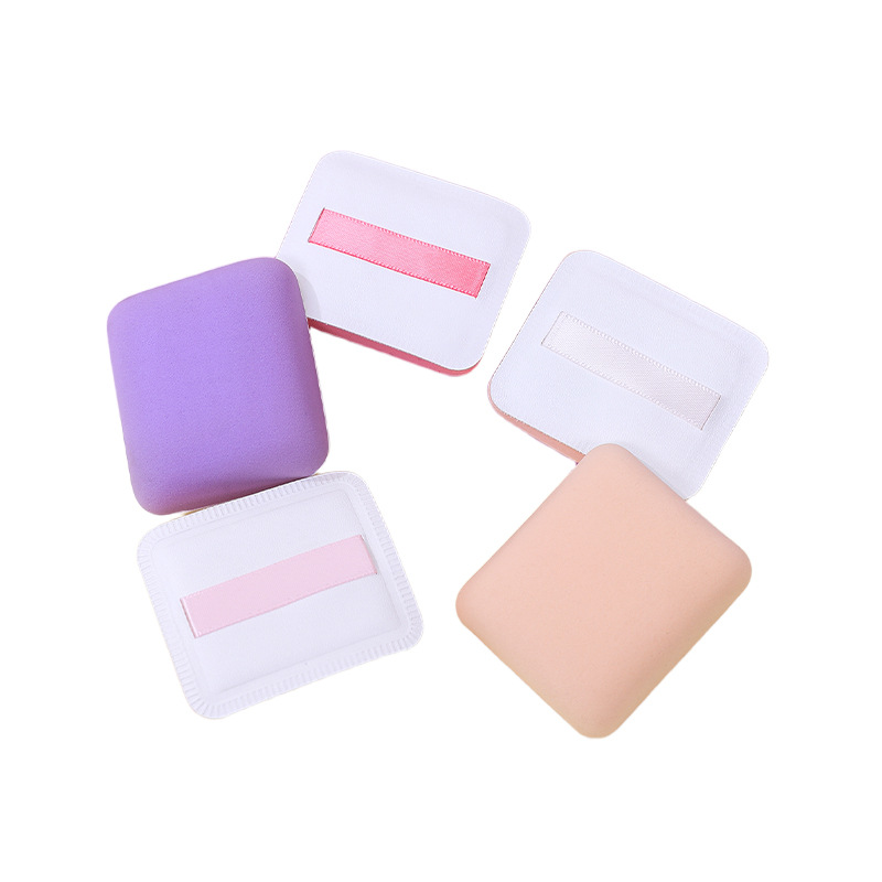 Puff de malvavisco cuadrado personalizado de fábrica, logotipo súper suave y grueso, color de impresión, maquillaje personalizado, herramienta de maquillaje de huevo