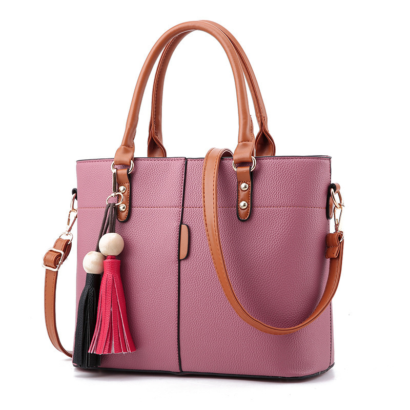 Women's Lychee Pattern Shoulder Bag Large Capacity Casual Style_voghion.com