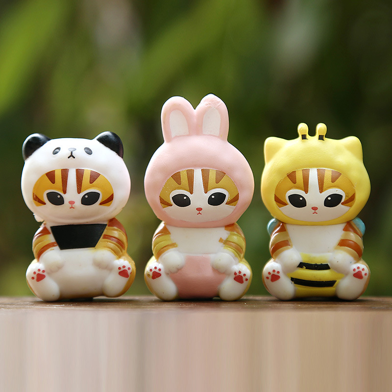 Nuevos productos touver de moda gato japonés COS serie animal muñeca muñeca decoración de pastel de coche decoración de dibujos animados image 2