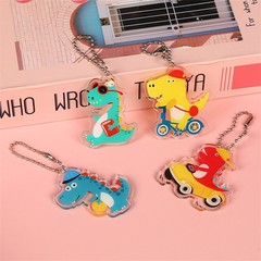 アクリルペンダント両面恐竜キーホルダーかわいい漫画バッグアクセサリー自動車キーホルダーペンダントアクセサリー