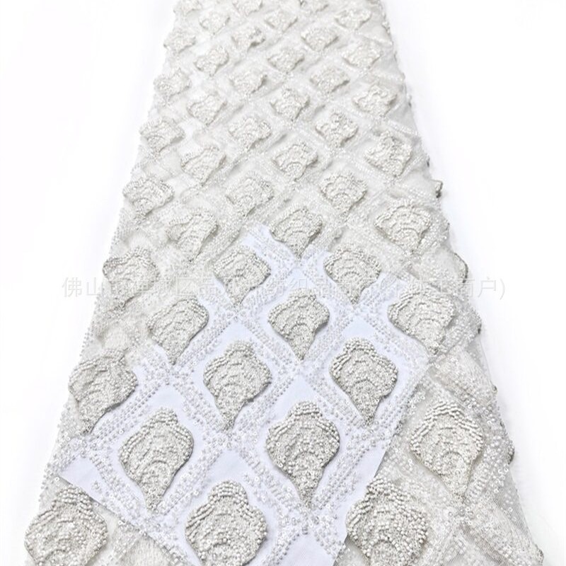 Multicolor calcomanías cuentas esquinillas bordadas tela de bordado de encaje pesado vestido de boda tela de vestido de alta definición