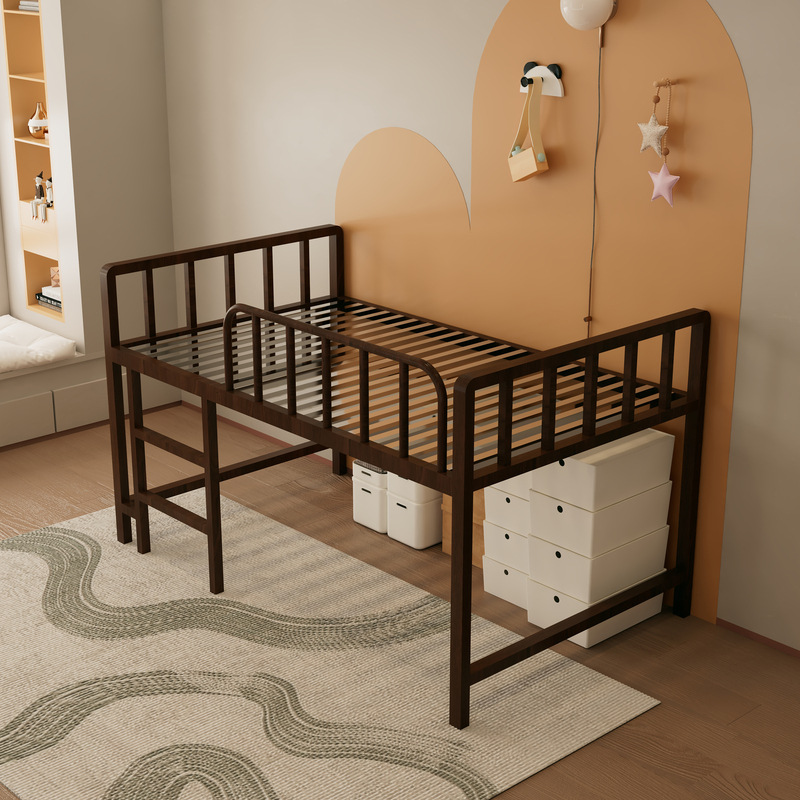 Walnut color stainless steel half height bed + 23 beams