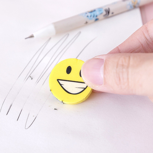 Creative cute mini expression cartoon smiley eraser for primary school students stationery prizes kindergarten gifts for children