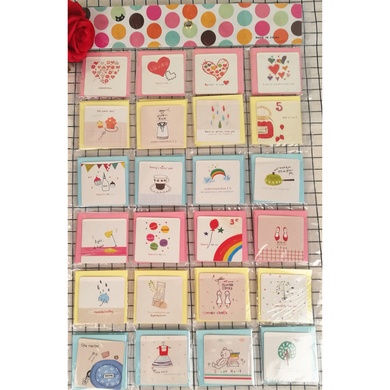 Tarjeta pequeña Linda Tienda de flores creativa de dibujos animados tarjeta de felicitación pequeña Flor Hornear actividad de vacaciones Tarjeta de mensaje de regalo pequeño