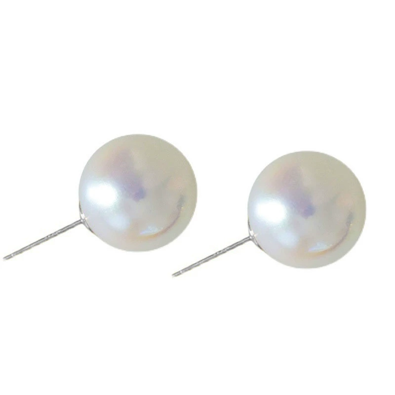 Retro silver needle, earrings from pearl, silver 925 sample, French retro style, 2025 years, internet celebrity