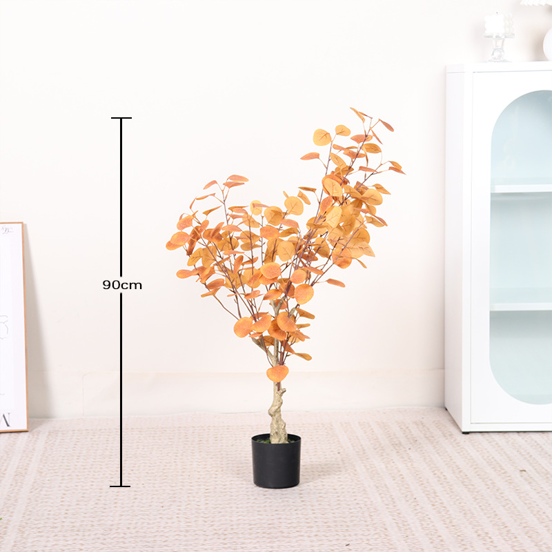 Simulación de plantas verdes, árboles de dinero, eucalipto, árboles falsos, plantas en macetas, plantas biónicas de piso, decoración de interiores y salas de estar