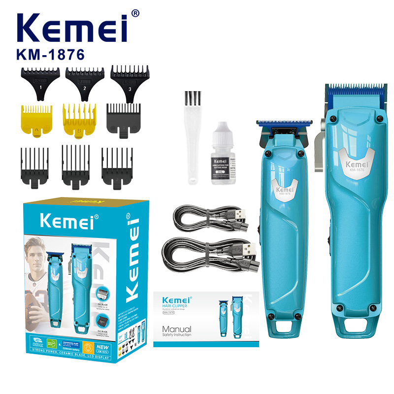 Kemei Cortapelos eléctricos Cortapelos Peluquería especial Cortapelos Cortapelos Eléctricos Cabezal de aceite Juego de corte de grabado KM1876