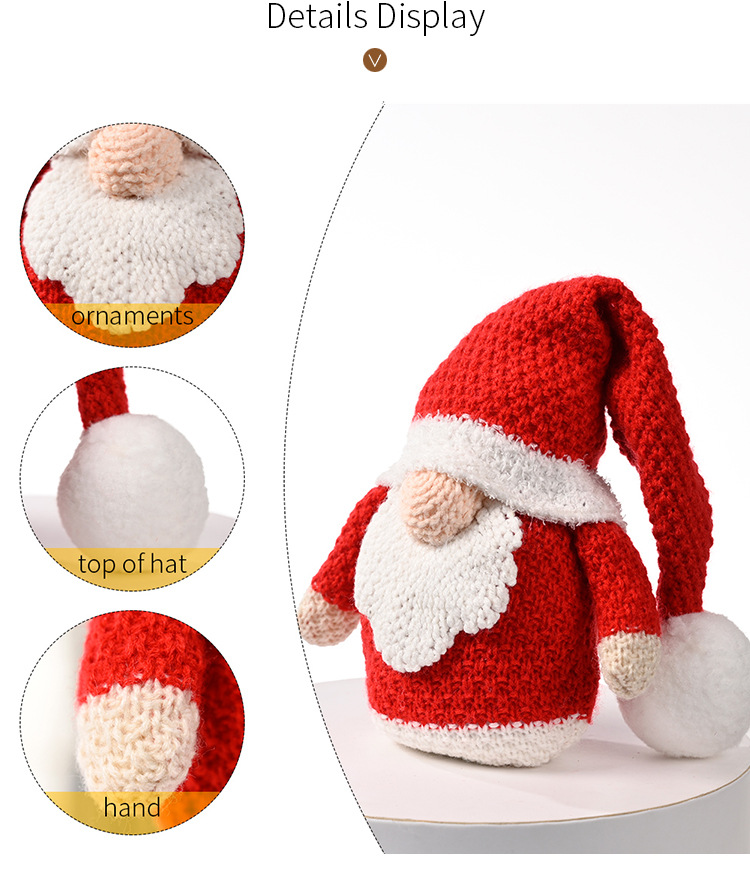Christmas Decorations Knitted Rudolph Ornaments Christmas Gnome Doll Christmas gnomes_voghion.com