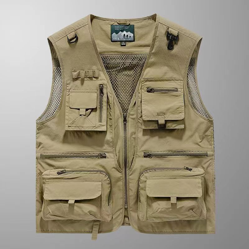 Summer outdoor workwear vest multi-pocket waistcoat thin fishing photographer men's vest vest coat 8188