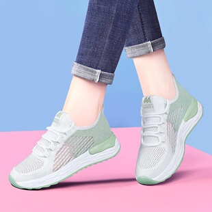 2025 New Women's Shoes Breathable Mesh Sports Casual Shoes Non-slip Soft Sole All-match Casual Travel Shoes Hollow Mesh Shoes
