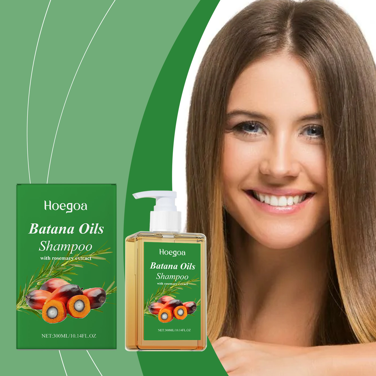Hoegoa Batana Hair Care Shampoo Deeply Moisturizes, Nourishes and Cares for Hair, Strengthens Hair, and Smoothes Hair