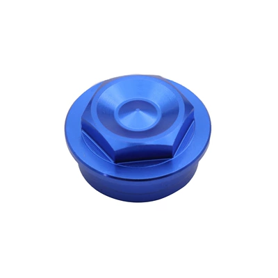 Motorcycle wheel hub: and rear wheel axle - blue-front-right-axle-cap