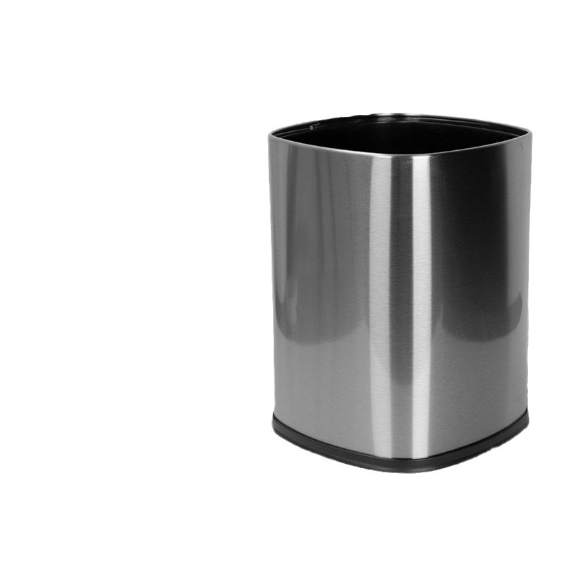 Botes de basura de acero inoxidable, hoteles domésticos, gruesos, cuadrados, botes de basura de cocina de alto valor, botes de basura sin tapa al por mayor
