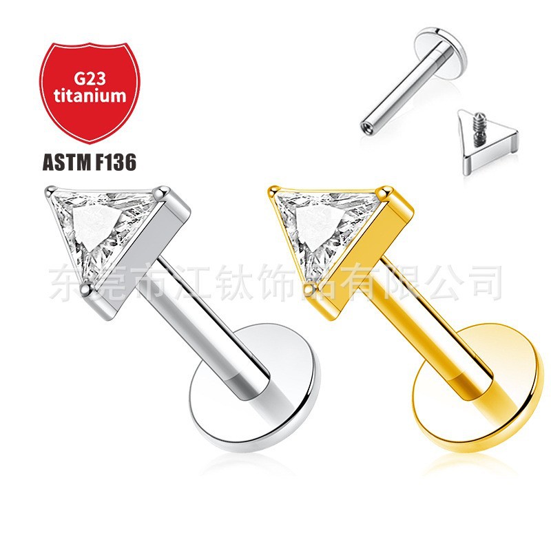 Pointed titanium steel lip stud product view