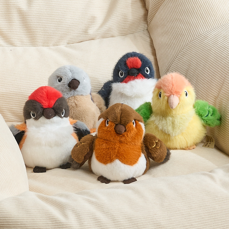Parrot Series Plush Keychain Bird Doll Pendant Robin Swallow Bag Plush Pendant Gift Toy