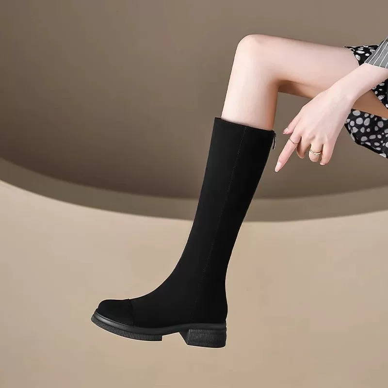 Elastic demi-season high boots, for teenagers
