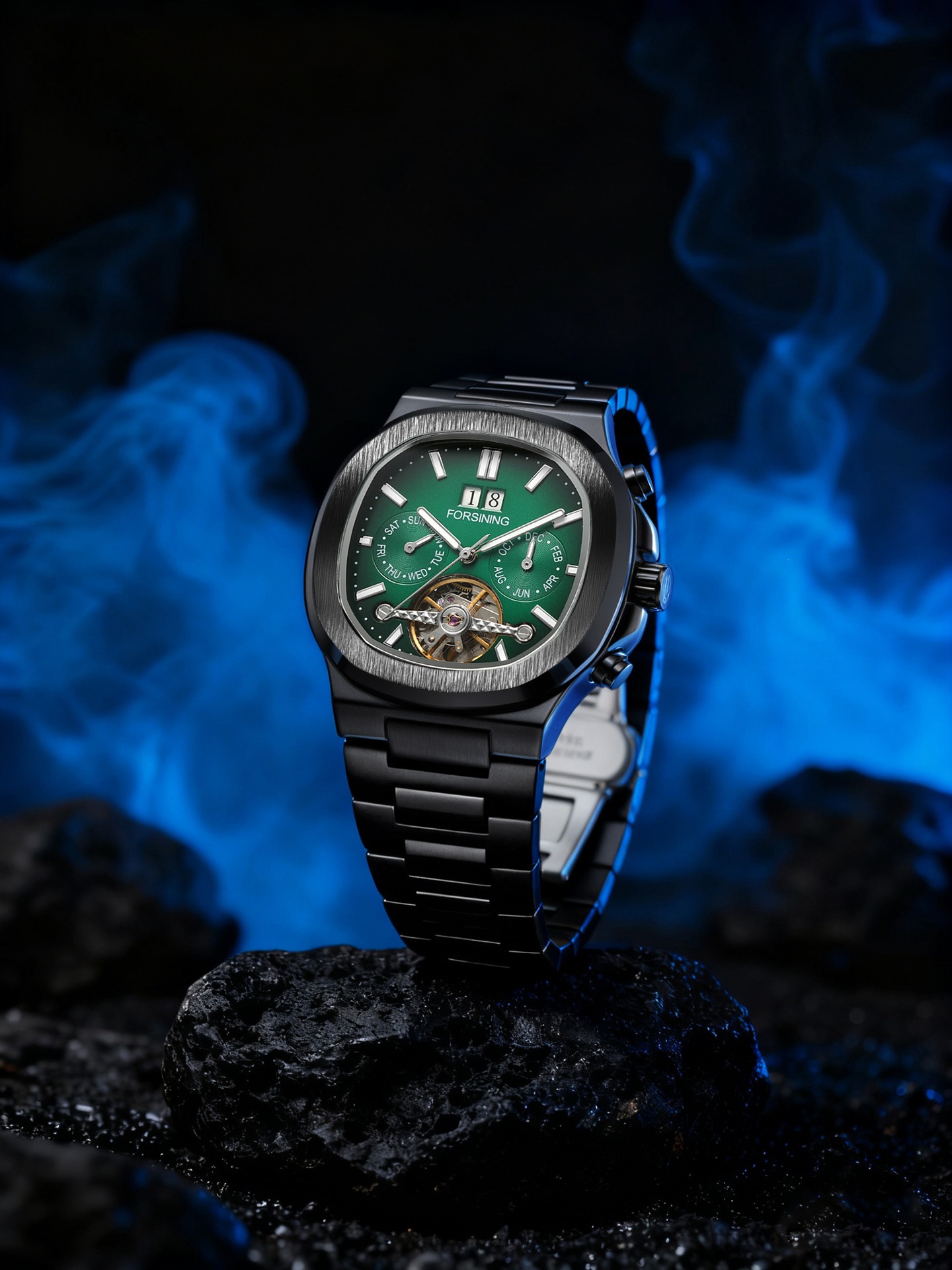 Forsining Automatic Men's Mechanical Watch Hollow Flywheel Design_voghion.com