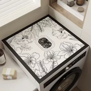 跨境复古花卉滚筒洗衣机垫家用防尘罩印花垫新款硅藻泥微波炉垫