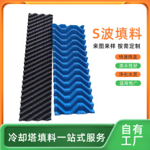 冷却塔填料S逆流波散热片横流凉水塔降温蜂窝挡水板冷却塔专用