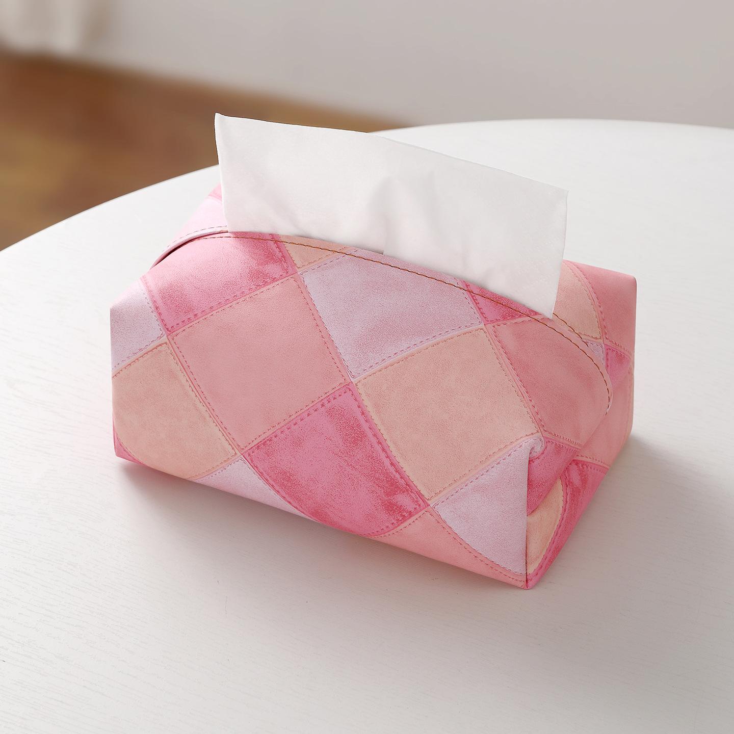 Caja de toallas de papel nórdica caja de extracción de automóviles PU simple sala de estar mesa de té bolsa de toallas de papel para automóviles de gran capacidad general