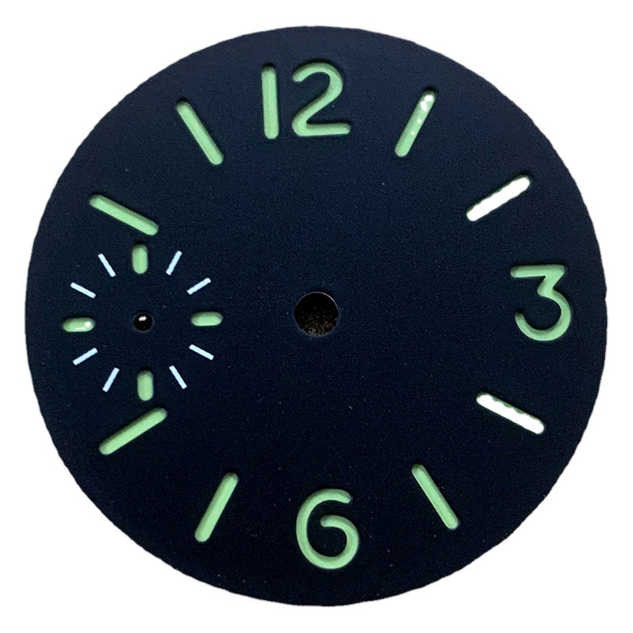 Циферблат часов подходит для сборки ST3600 ET6497 и другого ручного механизма 34,5 мм с зеленым светящимся циферблатом.