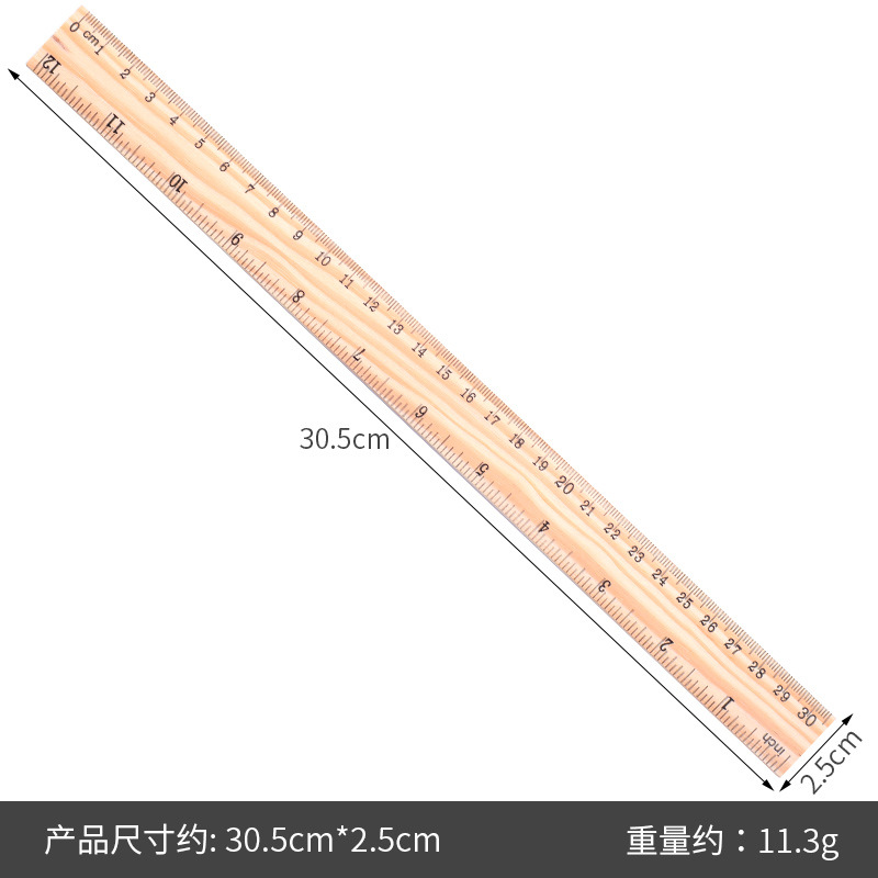 Regla regla de madera 15cm-30cm ayudas didácticas regla de madera Sastre Escala doble sola escala logotipo impreso