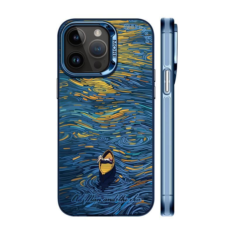 Original nuevo Van Gogh Snow Mountain Apple 16/15/14promax Anti-caída Color Silver 13 Funda protectora esmerilada para teléfono móvil