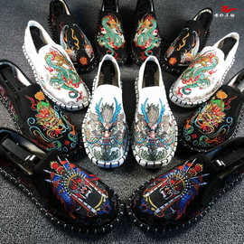 男士布鞋老北京民族风刺绣汉服抖音网红同款休闲社会西山布鞋厂家