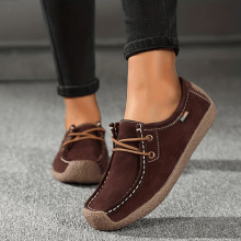 X 43731 Lace Up Flat Versatile Loafers ϵ��ƽ�װٴ����Ь