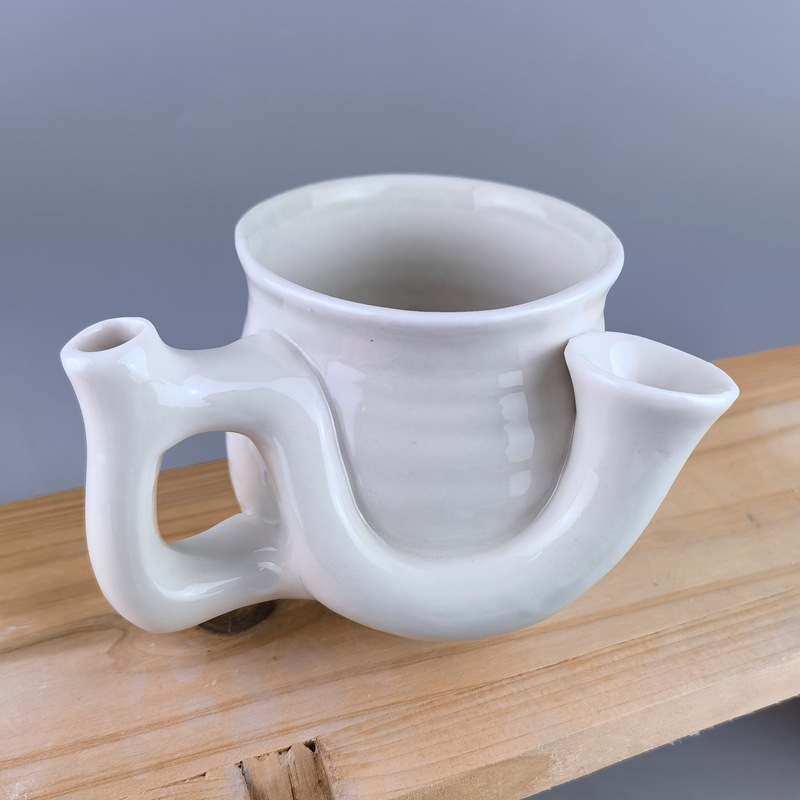 Taza de pipa de cerámica clásica Regalo del día del padre Fumar Café Taza de doble uso Taza de cáñamo Transfronterizo de Amazon