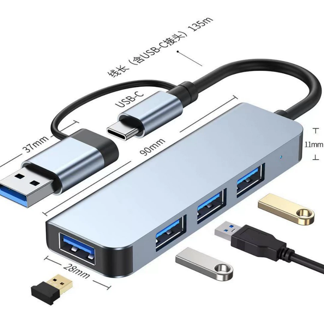Концентратор Pan Asia USB Typec HUB (usb3.0 + pd + данные usb-c)