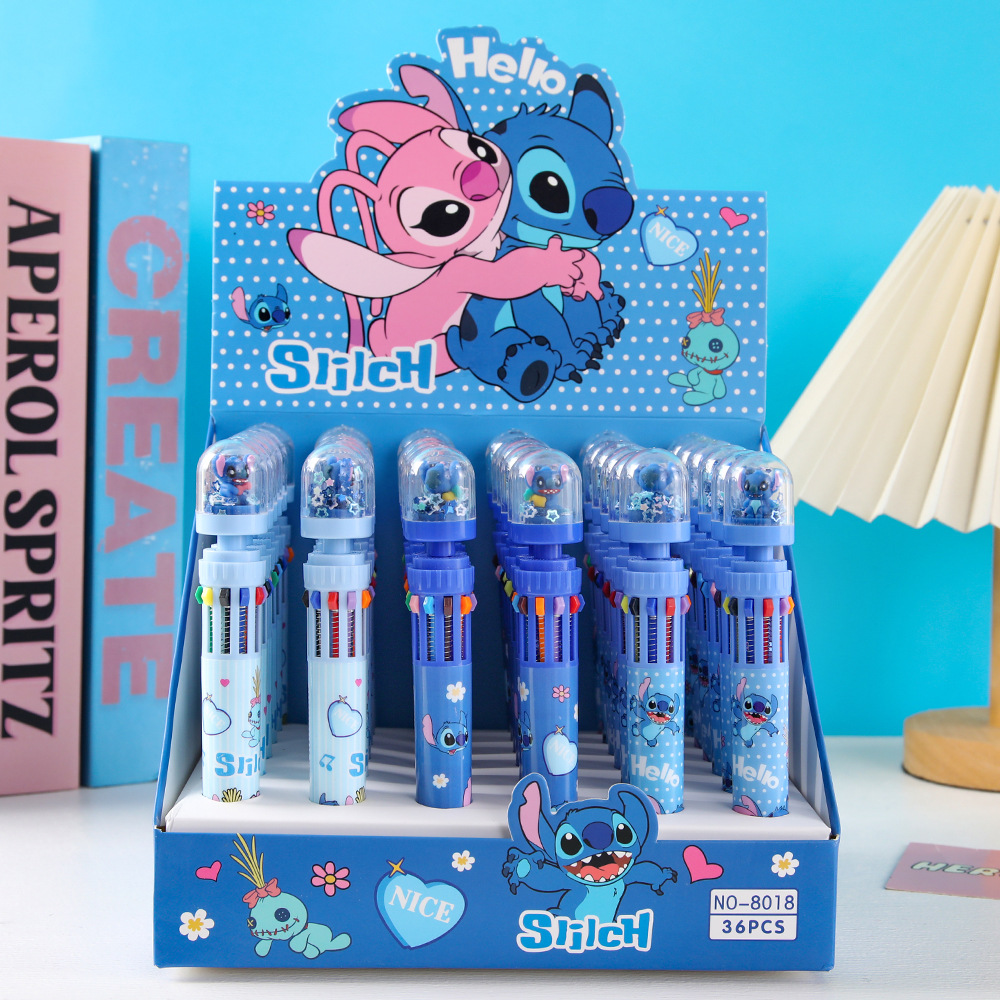 Cartoon Stevie paisaje bolígrafo de diez colores lindos de alto valor de cara 10 colores en bolígrafo estudiantes de papelería