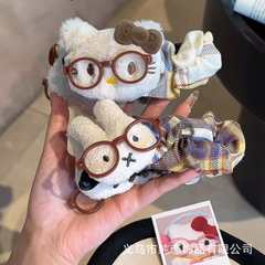 美拉德可爱眼镜米菲兔香蕉夹发卡秋冬新款Kitty格纹甜美发卡头饰