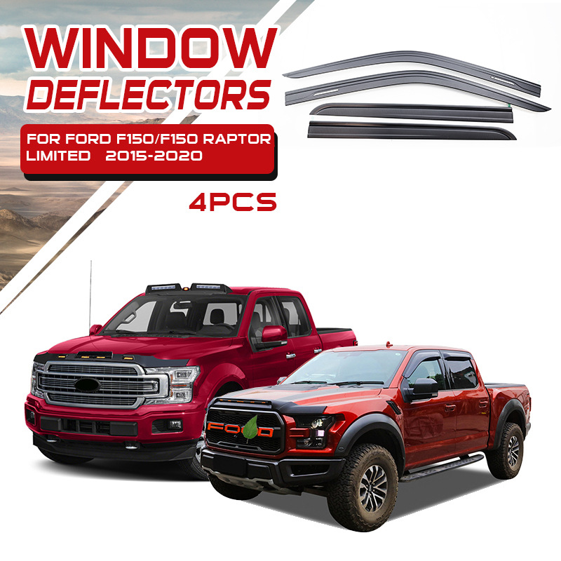 TXR para Ford Ford F150 Raptor Platinum Sunwear Bloqueador de lluvia Ventana de lluvia Modificación de ceja de lluvia Accesorios decorativos