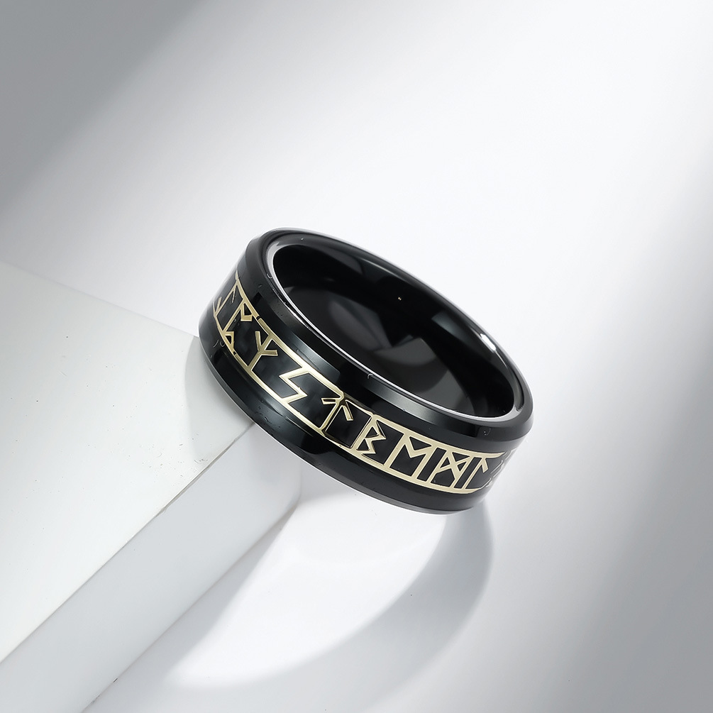 Fashion Simple Menu0027s Gold Jewelry WholesaleTitanium Steel Ring