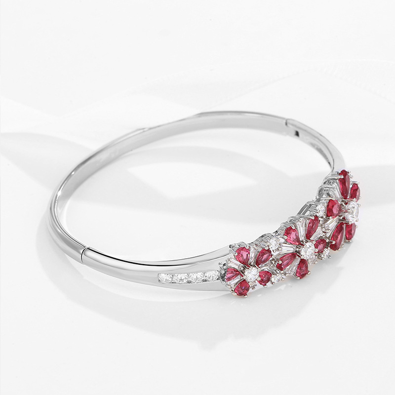 Xuping joyería aleación imitación piedra preciosa verde rojo artificial piedra preciosa pulsera femenina alto sentido en línea celebridad temperamento pulsera