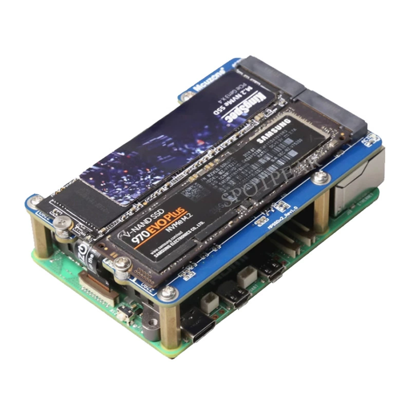 Raspberry Pi 5 MPS2280D PCIe to M.2 NVME двойной SSD Né Solid Drive PI5 Dual 2280