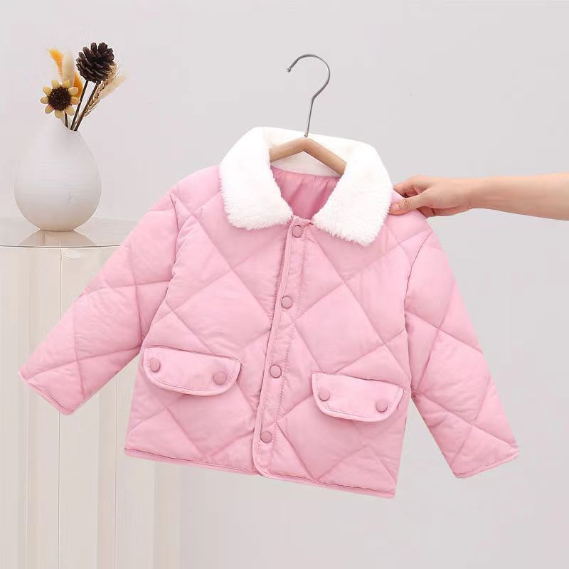 外贸童装秋冬儿童韩版羽绒棉服男女童加厚保暖毛毛领外套中小童|undefined