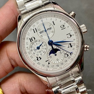 Micro-business generation hair wave master craftsman moon phase eight-pin multi-function chronograph men's hollow automatic mechanical AliExpress