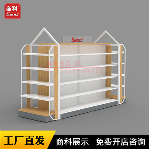 陕西天猫店711社区超市美宜佳便利店双面中岛货架厂家批发