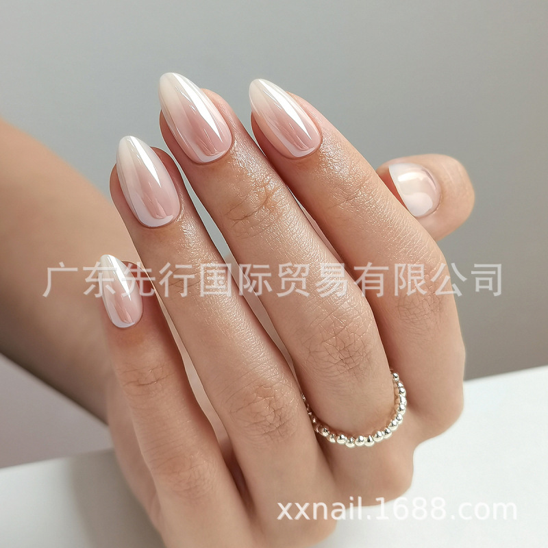 32Pcs Nails 16Size Electroplated Gel Soft Nails Finished Fake Nails Nail Art Stickers Wearable Nail Pieces Cross-Border