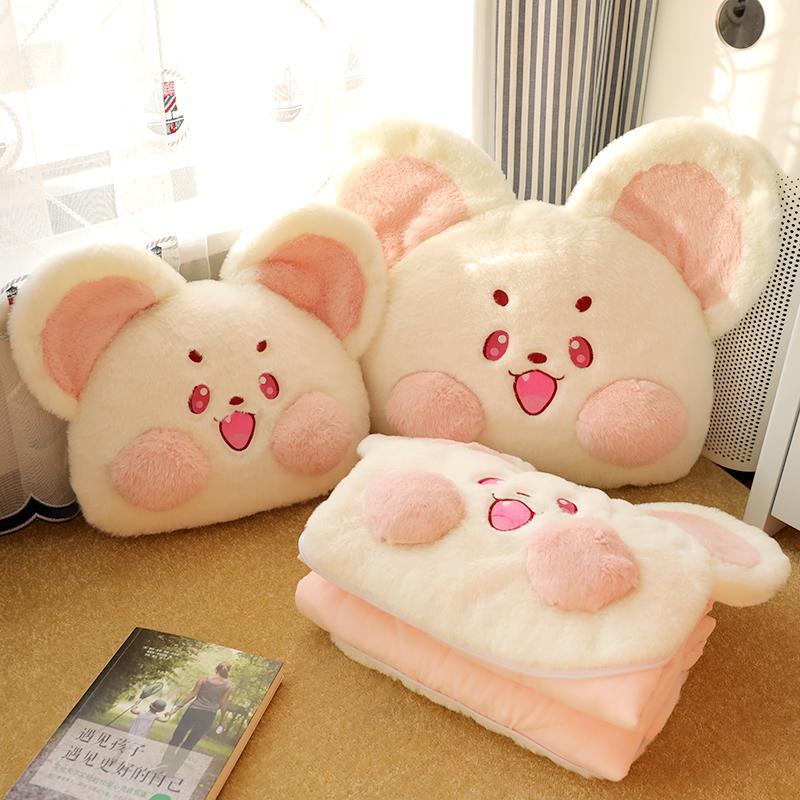 Invierno engrosado almohada colcha doble uso 2 en 1 almohada plegable para automóviles almohada de oficina siesta manta almohada