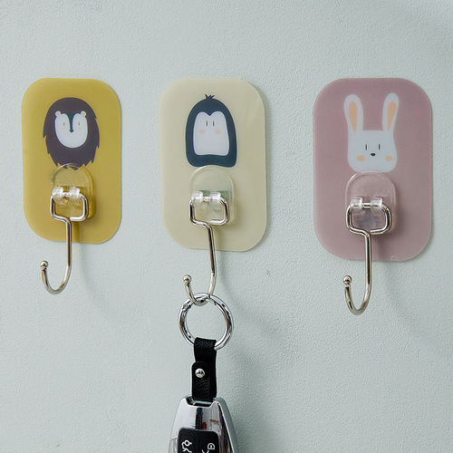 Factory wholesale seamless cartoon large hook waterproof strong sticker no punching large hook large sticky hook towel hook