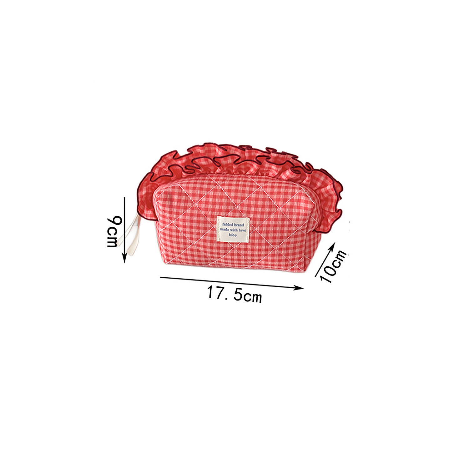 96g Weight Polyester Lining Material Zipper Closure Type / Strap Type Cosmetic Bag Bags Type Daily Occasion Cotton Material Bag, Lattice Pattern All Seasons Season Women's Gender Streetwear Style Square Shape Streetwear Bag Lattice Cotton Square Makeup Bags 无