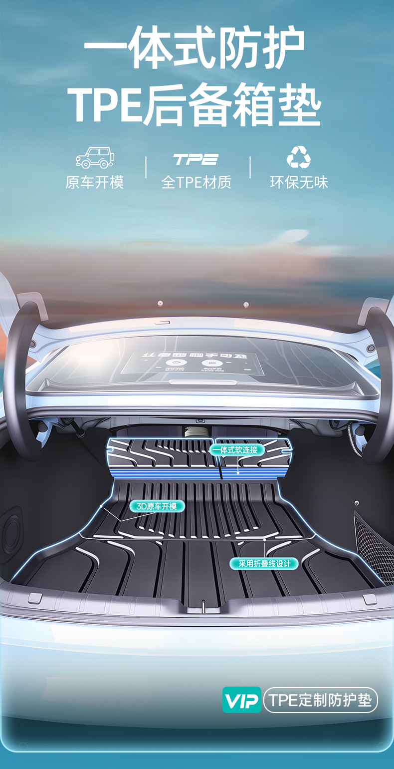 Suitable for 25 Models of Leapmotor B01 Trunk Mats, Complete Collection of Car Interior Accessories, Tpe Trunk Mats, B01 Modification Parts