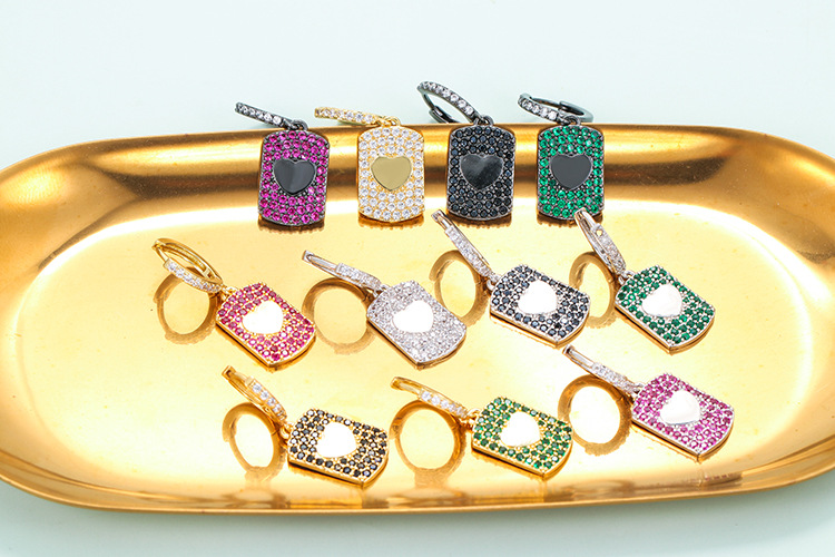 3g Weight Zircon Inlay Material Earrings Classification Housewarming, Anniversary, Business, Wedding, Travel, Birthday, Festival Occasion Fashion Multicolor Micro-inlaid Zircon Earrings Wholesale