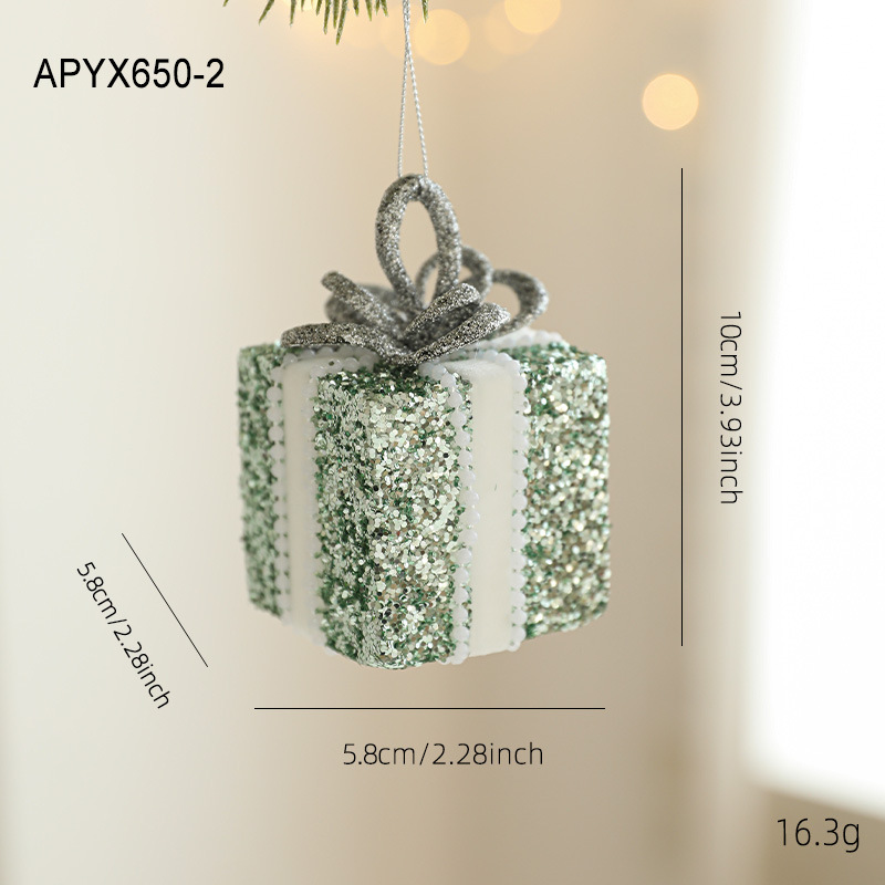 Nueva espuma verde bola de Navidad colgante de sexo opuesto polvo brillante polvo adhesivo árbol de Navidad colgante bola decoración colgante diseño